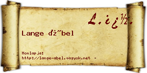 Lange Ábel névjegykártya